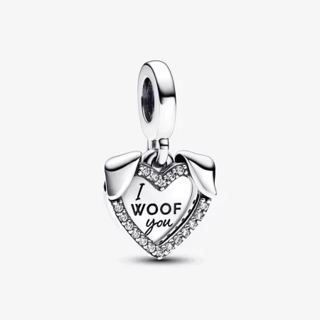 Pandora Heart & Dog Double Dangle Charm - 792647C01