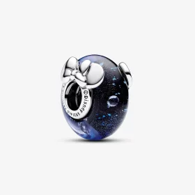 Pandora Disney Mickey Mouse & Minnie Mouse Blue Murano Glass Charm - 792958C01 Pandora Disney Mickey Mouse & Minnie Mouse Blue Murano Glass Charm - 792958C01