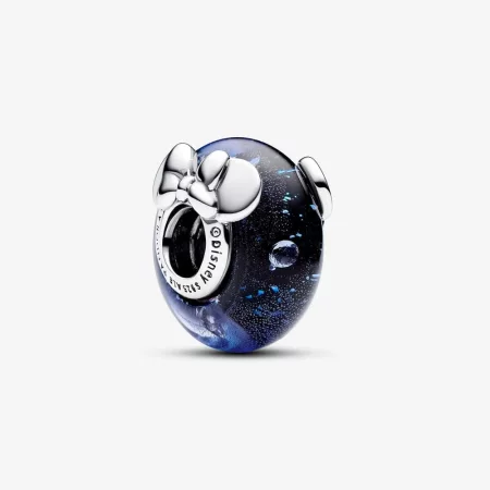 Pandora Disney Mickey Mouse & Minnie Mouse Blue Murano Glass Charm - 792958C01
