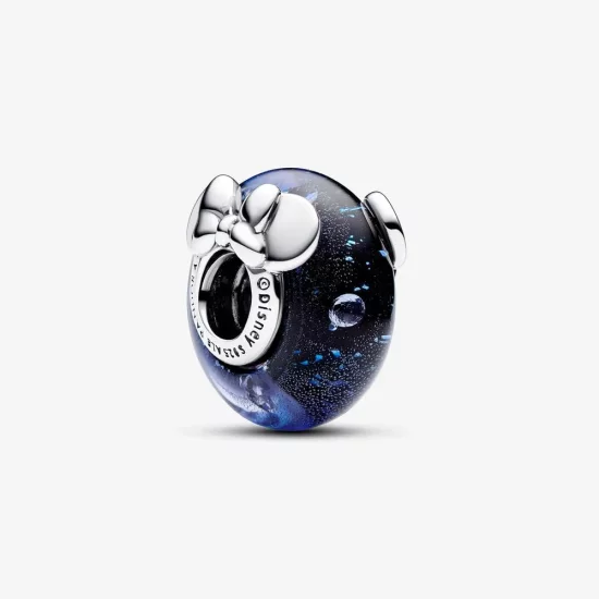 Pandora Disney Mickey Mouse & Minnie Mouse Blue Murano Glass Charm - 792958C01