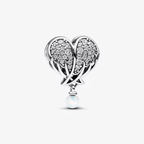 Pandora Sparkling Angel Wings & Heart Charm - 792980C01 Pandora Sparkling Angel Wings & Heart Charm - 792980C01