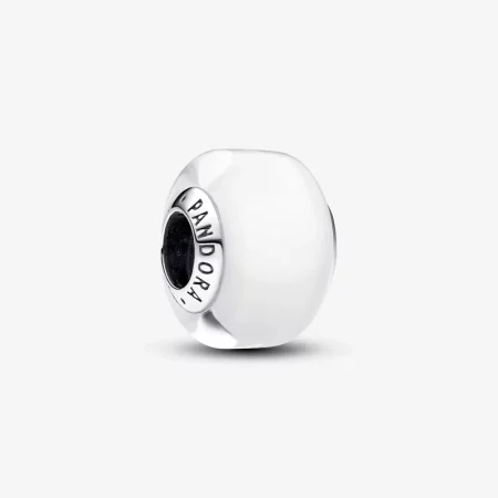Pandora White Mini Murano Glass Charm - 793118C00