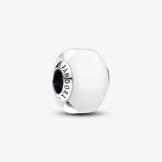 Pandora White Mini Murano Glass Charm - 793118C00