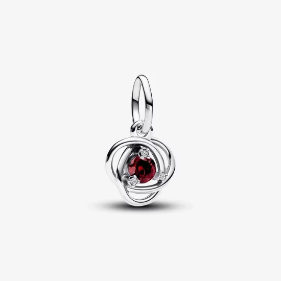Pandora January Red Eternity Circle Dangle Charm - 793125C01