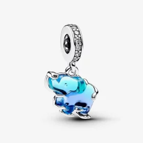 Pandora Blue Murano Glass Elephant Dangle Charm - 793339C01 Pandora Blue Murano Glass Elephant Dangle Charm - 793339C01