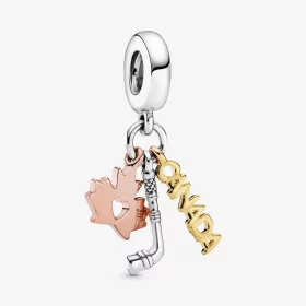 Pandora Canada, Maple Leaf & Hockey Stick Dangle Charm - 798996C00 Pandora Canada, Maple Leaf & Hockey Stick Dangle Charm - 798996C00