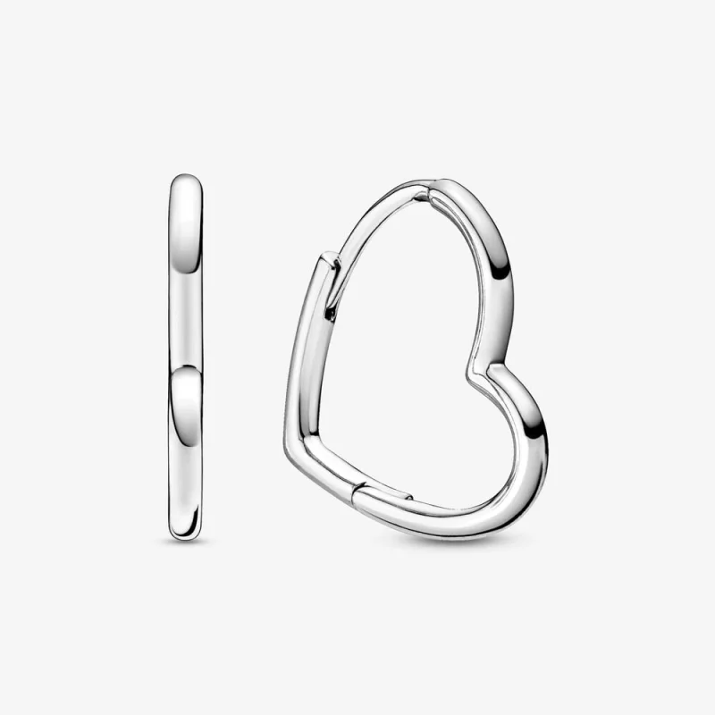 (image for) Pandora Asymmetrical Heart Hoop Earrings - 298307C00 - Product Image