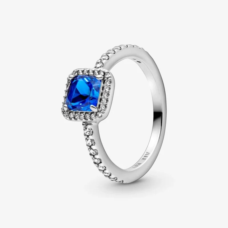 (image for) Pandora Blue Square Sparkle Halo Ring - 198863C02 - Product Image