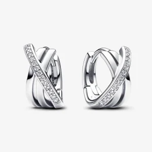 (image for) Pandora Crossover Pavé Hoop Earrings - 293150C01