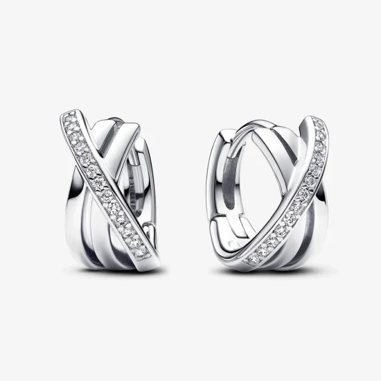 (image for) Pandora Crossover Pavé Hoop Earrings - 293150C01
