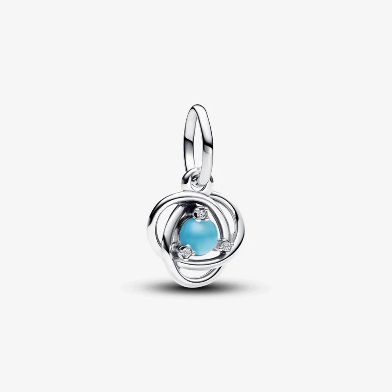 (image for) Pandora December Turqoise Blue Eternity Circle Dangle Charm - 793125C12 - Product Image