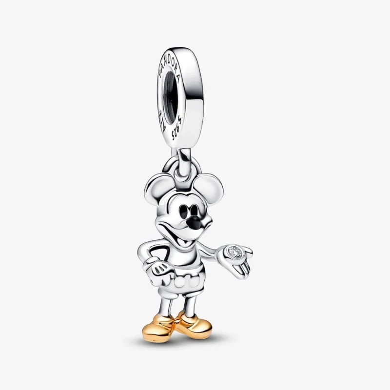 (image for) Pandora Disney 100th Anniversary Mickey Mouse Lab-grown Diamond Dangle Charm - 792812C01 - Product Image