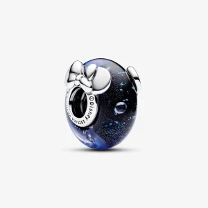 (image for) Pandora Disney Mickey Mouse & Minnie Mouse Blue Murano Glass Charm - 792958C01