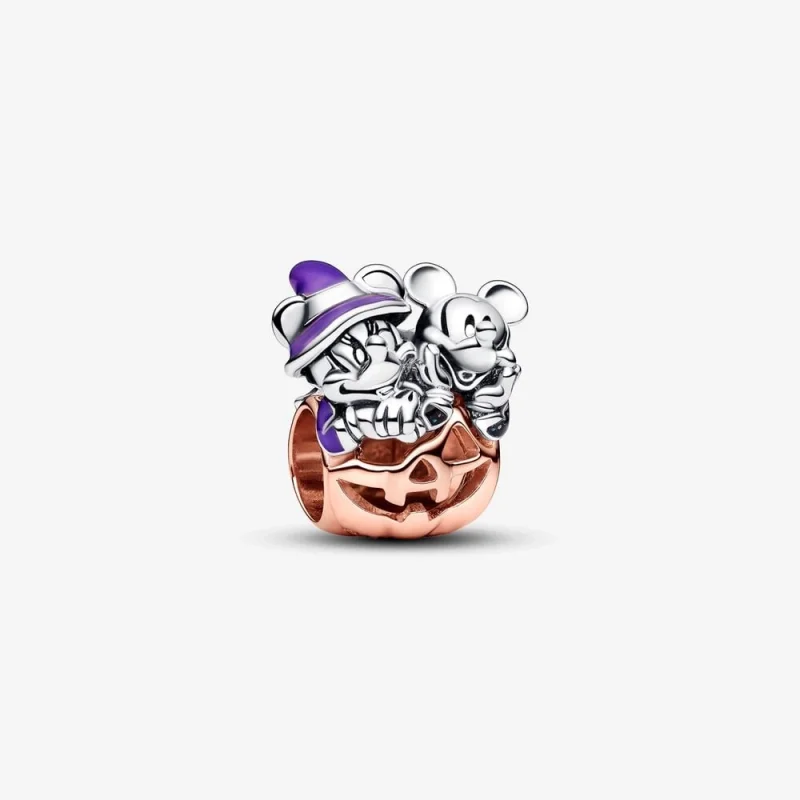(image for) Pandora Disney Mickey Mouse & Minnie Mouse Halloween Pumpkin Charm - 782816C01 - Product Image