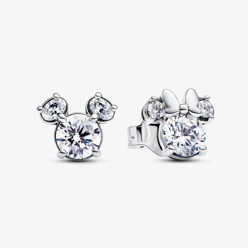 (image for) Pandora Disney Mickey Mouse & Minnie Mouse Sparkling Stud Earrings - 293219C01 - Product Image