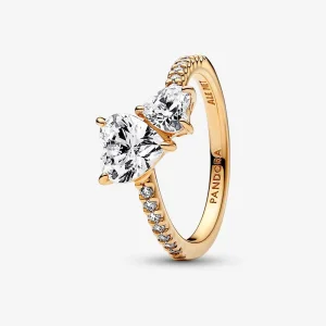 (image for) Pandora Double Heart Sparkling Ring - 161198C01