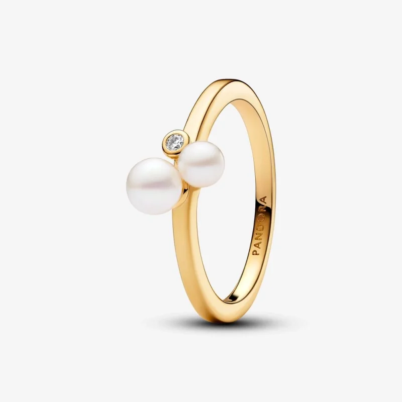 (image for) Pandora Duo Treated Freshwater Cultured Pearls Ring - 163156C01 - Product Image