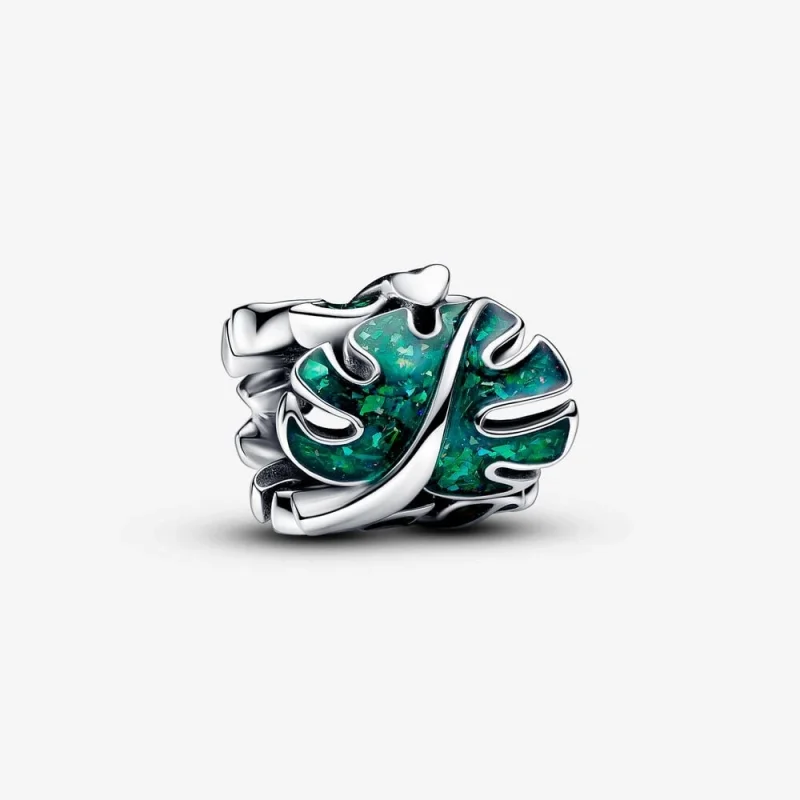 (image for) Pandora Green Monstera Leaves Charm - 793332C01 - Product Image