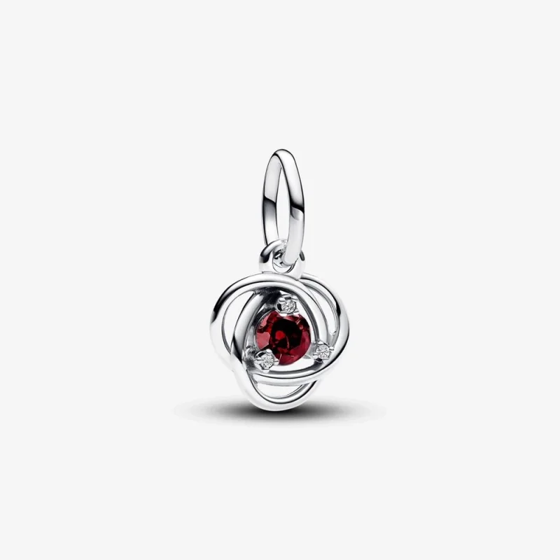 (image for) Pandora January Red Eternity Circle Dangle Charm - 793125C01 - Product Image