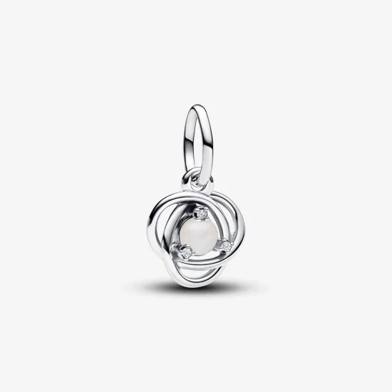 (image for) Pandora June Freshwater Cultured Pearl Eternity Circle Dangle Charm - 793125C06