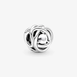 (image for) Pandora June White Mother of Pearl Eternity Circle Charm - 790064C04