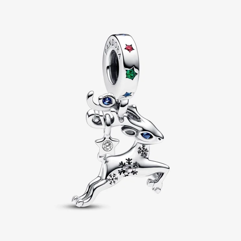 (image for) Pandora Magical Christmas Reindeer Dangle Charm - 792826C01 - Product Image