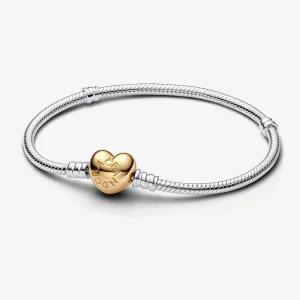 (image for) Pandora Moments Heart Clasp Snake Chain Bracelet - 568707C00