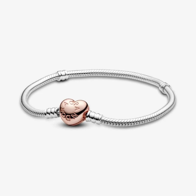 (image for) Pandora Moments Heart Clasp Snake Chain Bracelet - 580719 - Product Image