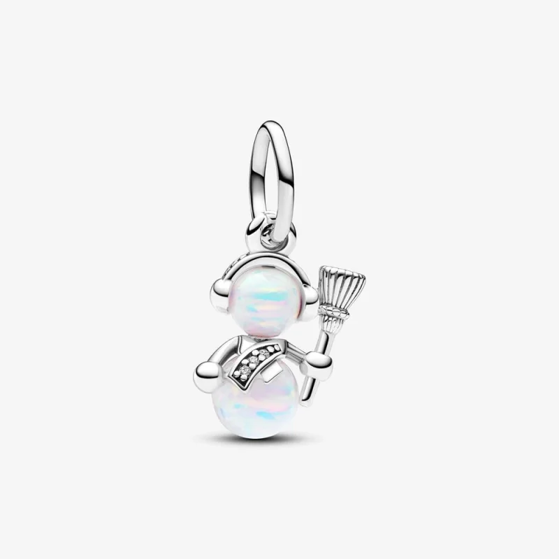 (image for) Pandora Opalescent Snowman Dangle Charm - 792981C01 - Product Image