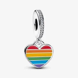 (image for) Pandora Pride Rainbow Heart Dangle Charm - 792017CZ_E029