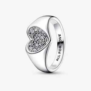 (image for) Pandora Radiant Heart Pavé Signet Ring - 192491C01