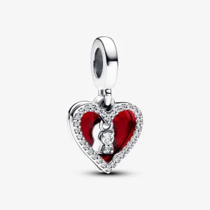 (image for) Pandora Red Heart & Keyhole Double Dangle Charm - 793119C01
