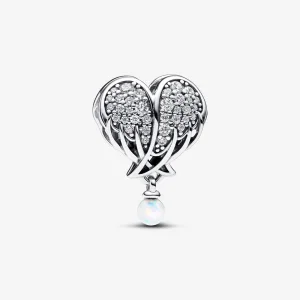 (image for) Pandora Sparkling Angel Wings & Heart Charm - 792980C01