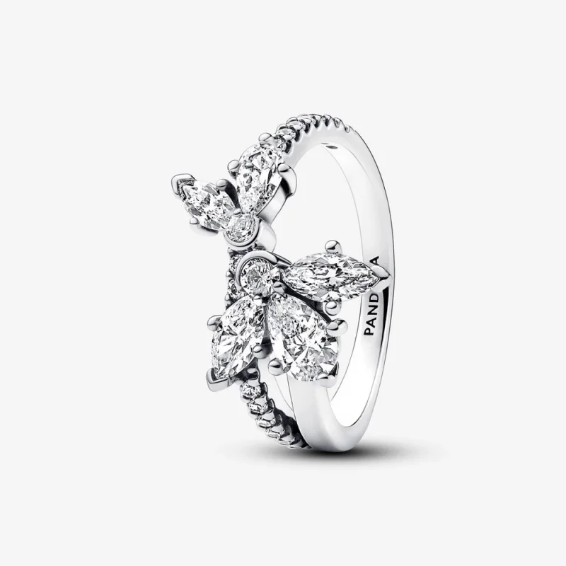 (image for) Pandora Sparkling Asymmetrical Herbarium Cluster Ring - 193023C01 - Product Image