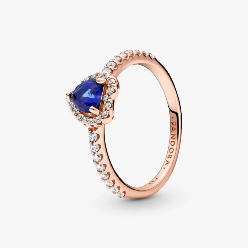 (image for) Pandora Sparkling Blue Elevated Heart Ring - 188421C01 - Product Image