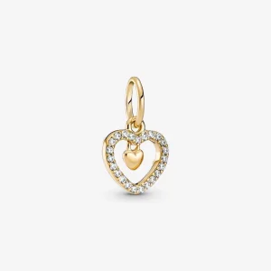 (image for) Pandora Sparkling Double Heart Dangle Charm - 759142C01