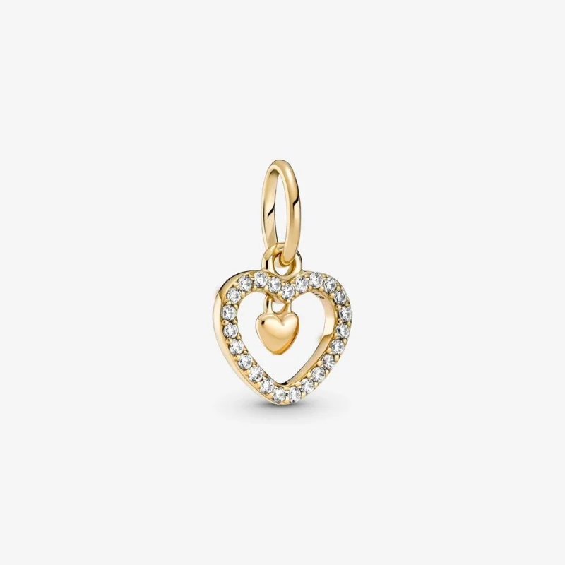 (image for) Pandora Sparkling Double Heart Dangle Charm - 759142C01 - Product Image