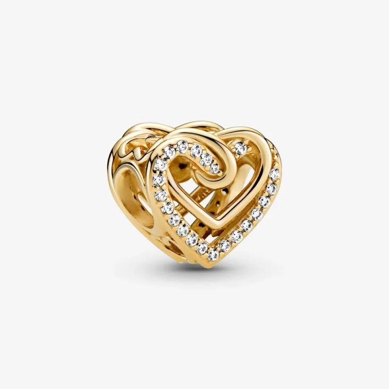 (image for) Pandora Sparkling Entwined Hearts Charm - 769270C01 - Product Image