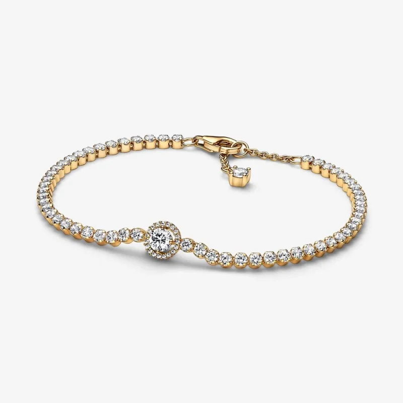 (image for) Pandora Sparkling Halo Tennis Bracelet - 569416C01 - Product Image