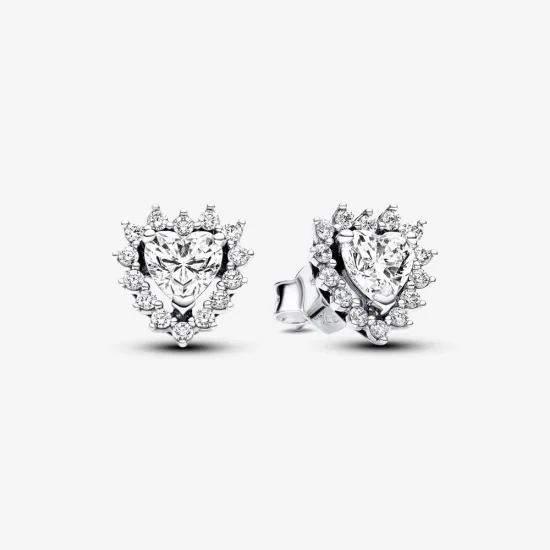 (image for) Pandora Sparkling Heart Halo Stud Earrings - 293097C01