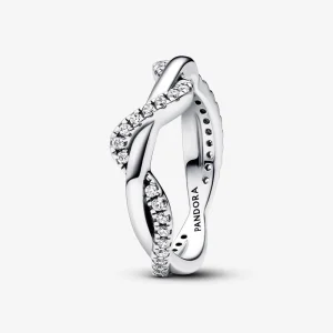 (image for) Pandora Sparkling Intertwined Wave Ring - 193098C01