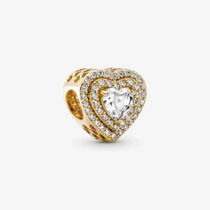 (image for) Pandora Sparkling Leveled Hearts Charm - 759517C01