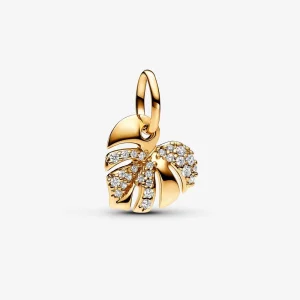 (image for) Pandora Sparkling Monstera Leaf Dangle Charm - 763349C01