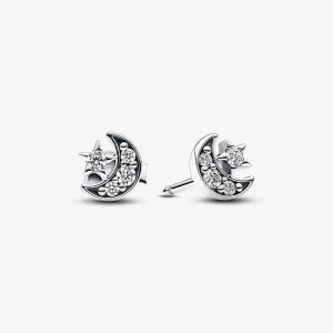 (image for) Pandora Sparkling Moon & Star Stud Earrings - 292990C01