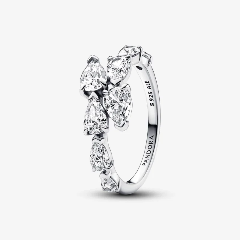(image for) Pandora Sparkling Overlapping Band Ring - 193004C01 - Product Image