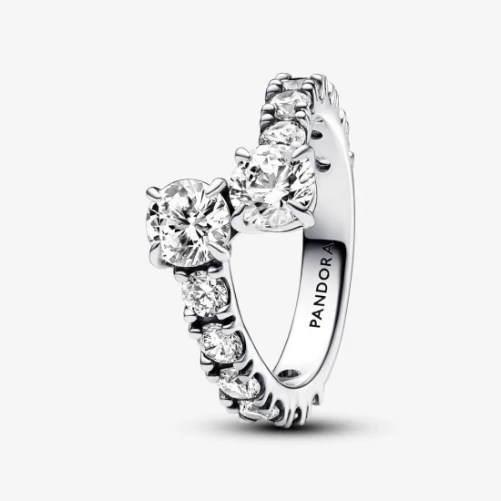 (image for) Pandora Sparkling Overlapping Band Ring - 193149C01