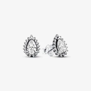 (image for) Pandora Sparkling Pear Halo Stud Earrings - 292834C01