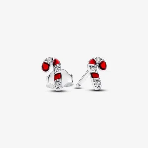 (image for) Pandora Sparkling Red Candy Cane Stud Earrings - 292996C01