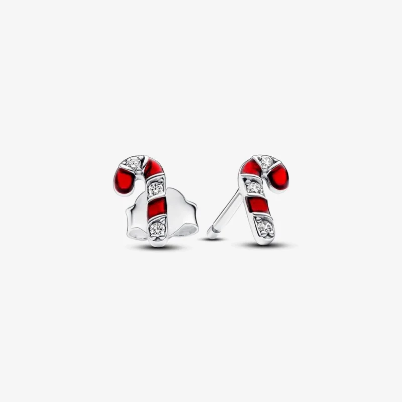 (image for) Pandora Sparkling Red Candy Cane Stud Earrings - 292996C01 - Product Image
