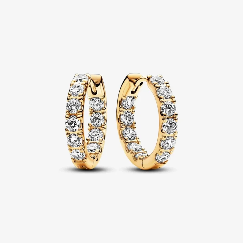(image for) Pandora Sparkling Row Eternity Hoop Earrings - 263002C01 - Product Image